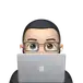Person pointing to coding screen with excitement